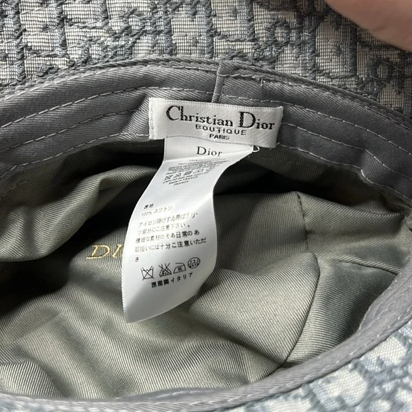 Christian Dior Oblique Bucket Hat Gray Grey Logo